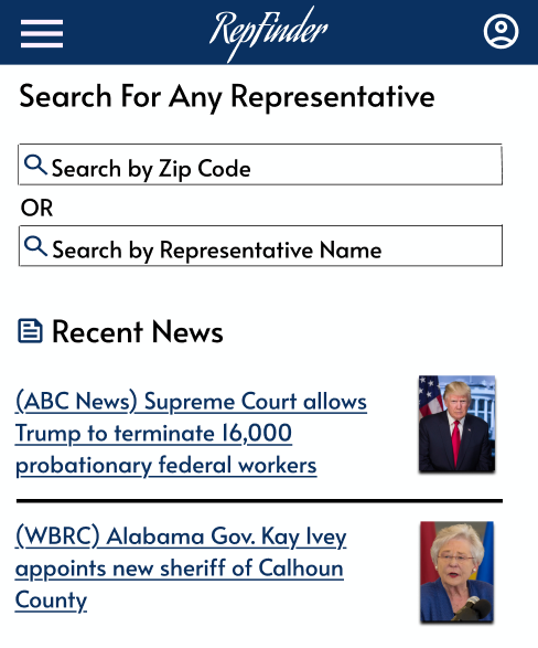 Final Design of Representative Finder Mobile